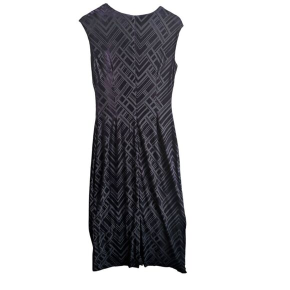 Vince Camuto Burnout Velvet Art Deco Deep Purple Sheath Midi Dress Size 10 - Picture 7 of 11